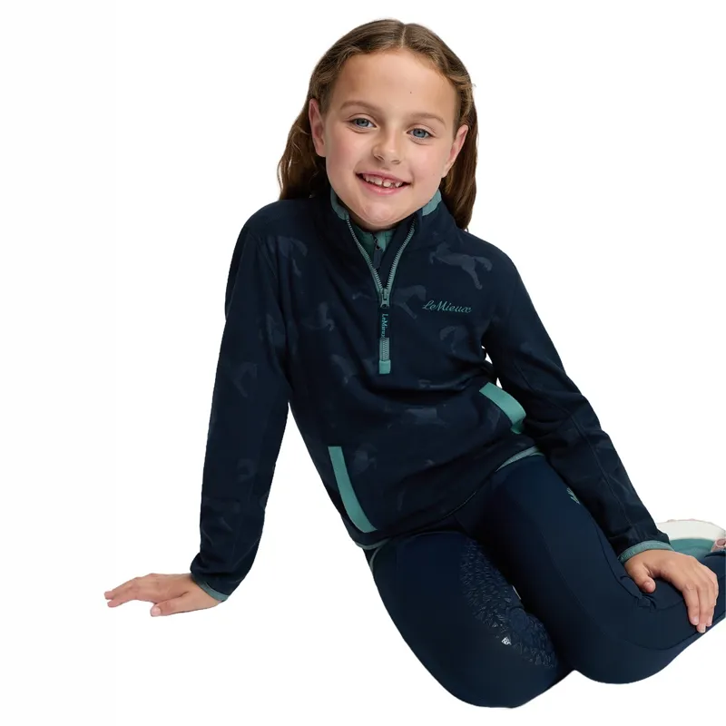 LeMieux Mini Maggie Junior Fleece Jumper - Navy/Heart-3