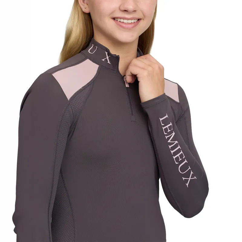 LeMieux Young Rider Mia Mesh Long Sleeve Base Layer - Cocoa-4