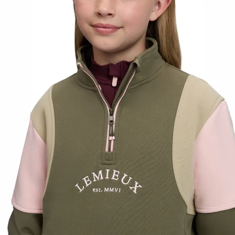LeMieux Young Rider Viola 1/4 Zip Sweatshirt - Willow Green-3