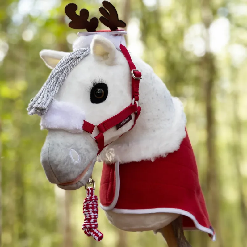 LeMieux Hobby Horse Christmas Rug Set - Red-1