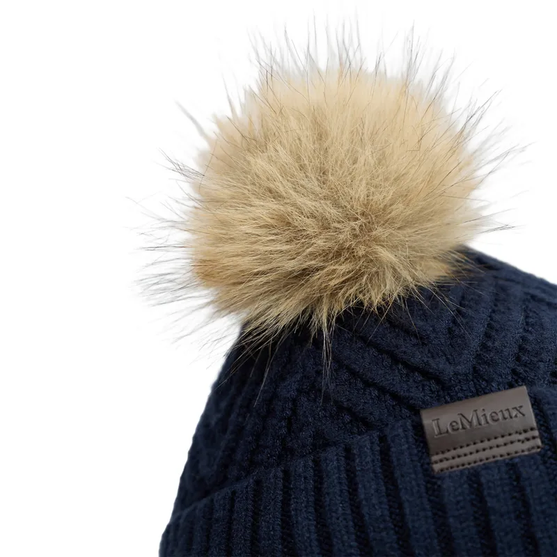LeMieux Mini Double Pom Beanie - Navy-5