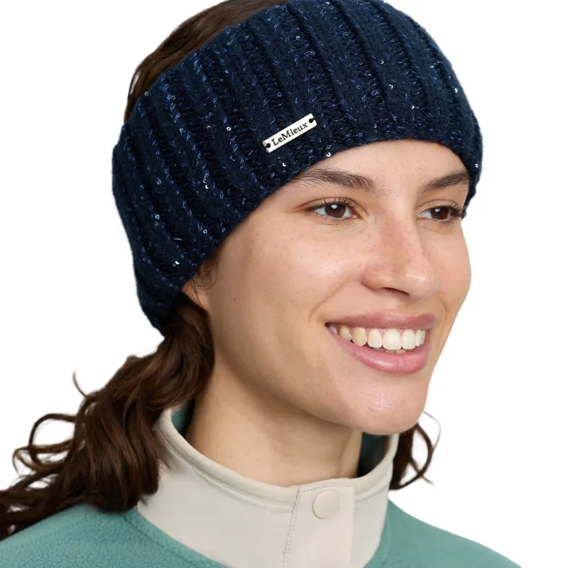 LeMieux Bernie Womens Sequin Headband - Navy-3