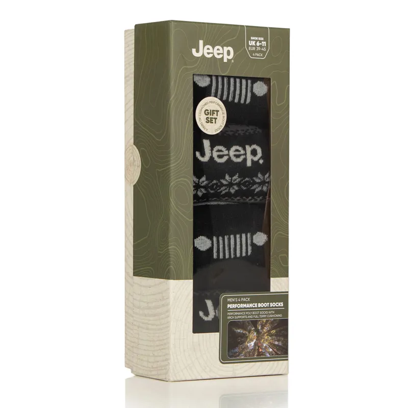 Jeep Performance Mens Gift Box Socks 4 Pack - Seal Blue-1