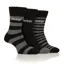 Jeep Mens Wool Blend Socks 3 Pack - Black/Charcoal