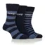 Jeep Mens Wool Blend Socks 3 Pack - Navy/Blue