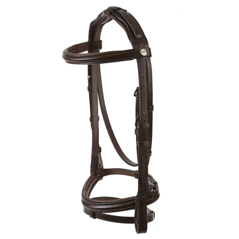 Jeffries Wembley Pro Raised Padded Flash Bridle - Havana