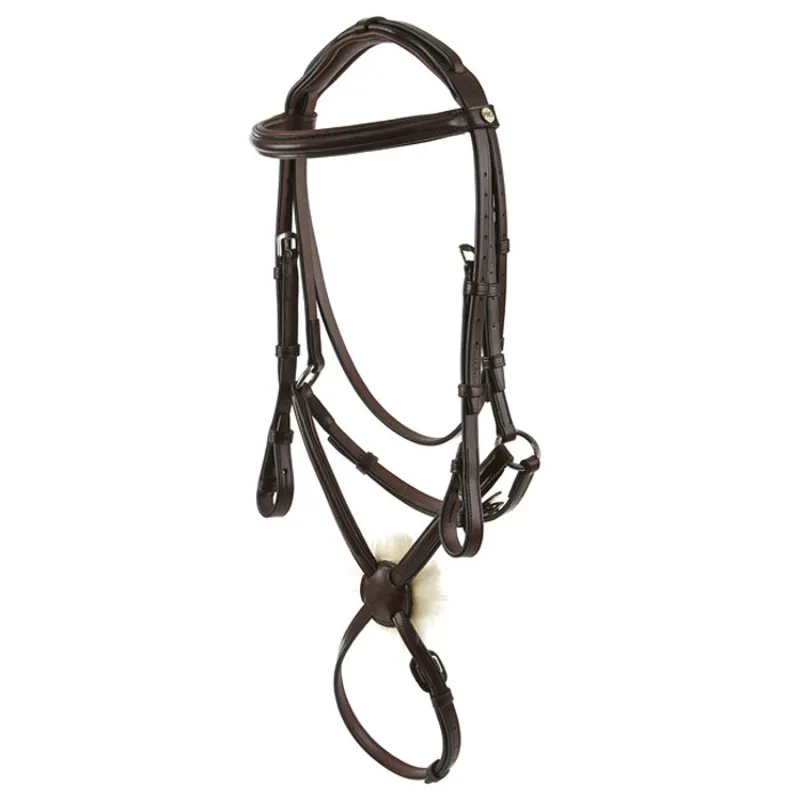 Jeffries Wembley Pro Raised Padded Mexican Grackle Bridle - Havana
