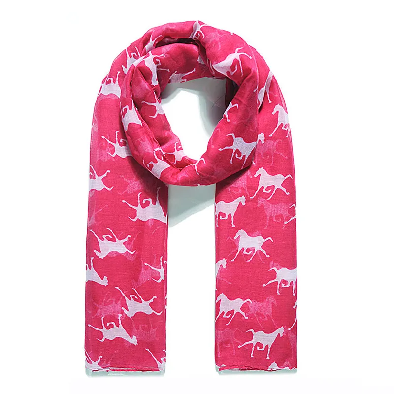 Jewelicity Printed Scarf - Pink/Horses