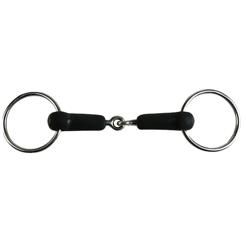 JHL Single Jointed Rubber Snaffle Bit