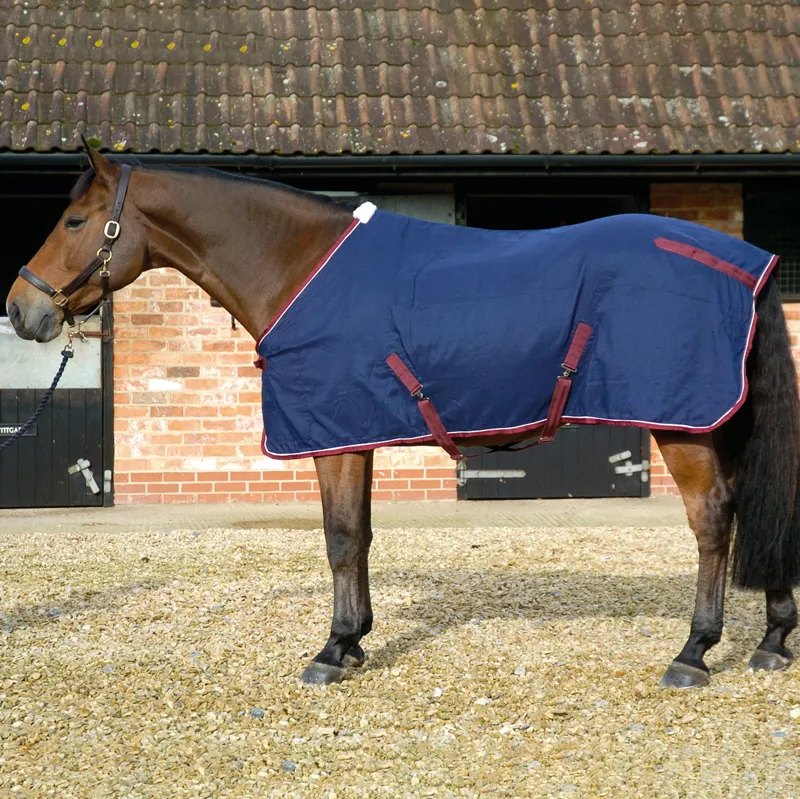 JHL Essential Stable Sheet - Navy/Burgundy/White