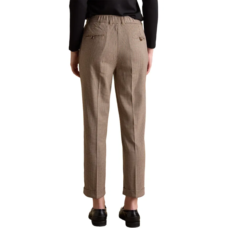 Joules Ada Womens Relaxed Trousers - Brown/Check-2