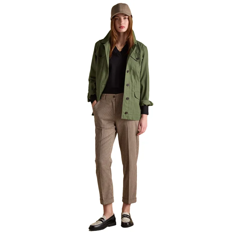 Joules Ada Womens Relaxed Trousers - Brown/Check-3