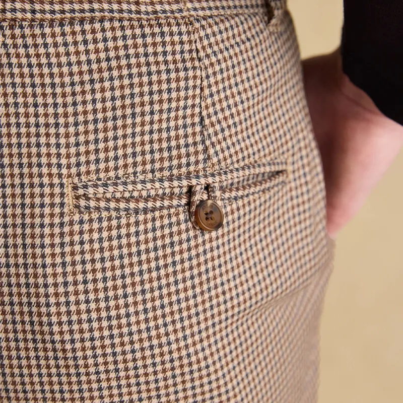 Joules Ada Womens Relaxed Trousers - Brown/Check-4