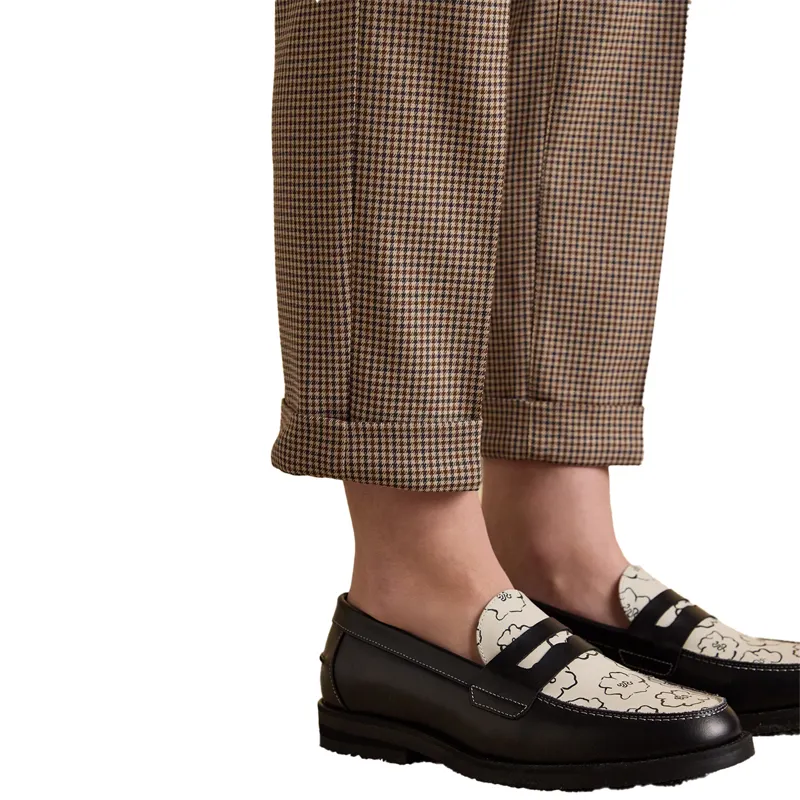 Joules Ada Womens Relaxed Trousers - Brown/Check-6