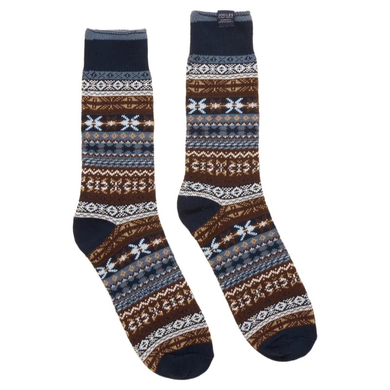 Joules Alby Mens Socks - Navy/Pink
