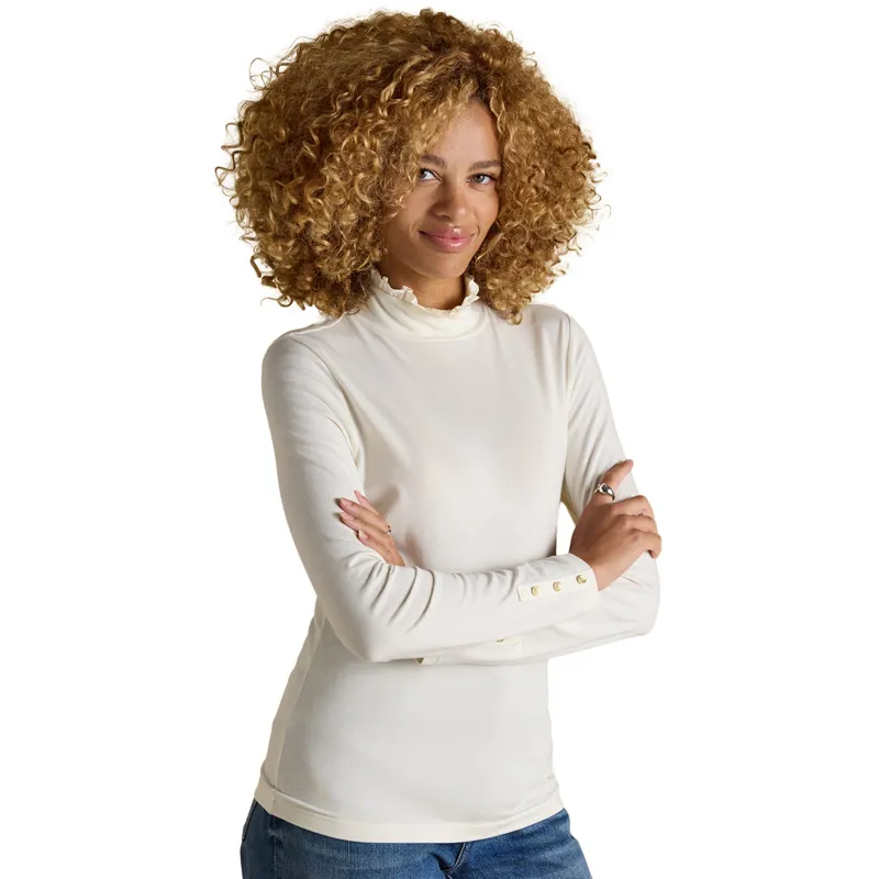 Joules Amy Womens Long Sleeve Jersey Top - Cream