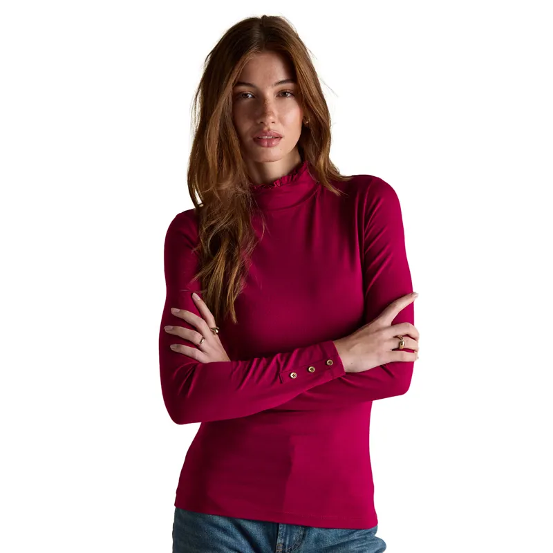 Joules Amy Womens Long Sleeve Jersey Top - Red