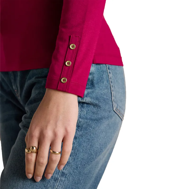 Joules Amy Womens Long Sleeve Jersey Top - Red-4