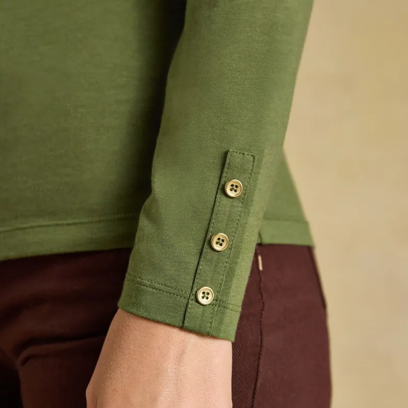Joules Amy Womens Long Sleeve Jersey Top - Khaki-4