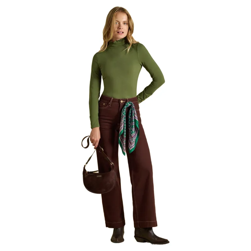 Joules Amy Womens Long Sleeve Jersey Top - Khaki-5