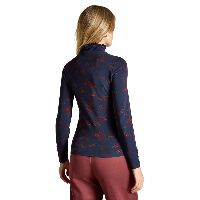 Joules Amy Womens Long Sleeve Jersey Top - Navy/Western-2