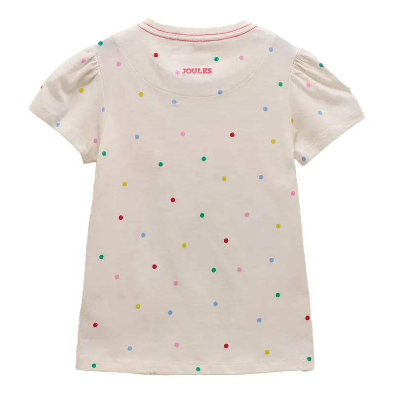 Joules Astra Junior Girls T-Shirt - White Dogs-1