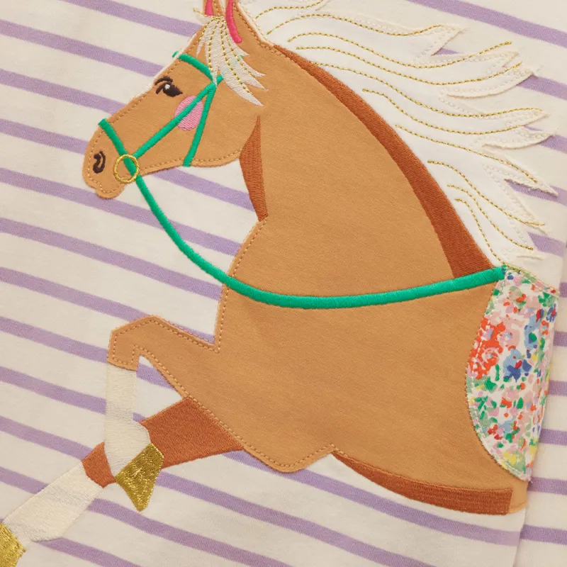 Joules Ava Junior Girls Long Sleeve Top - Lilac/Purple-2