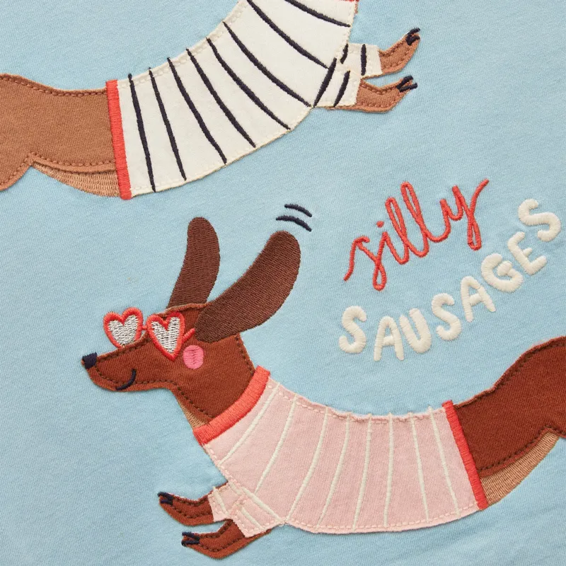 Joules Ava Junior Girls Long Sleeve Top - Blue-2