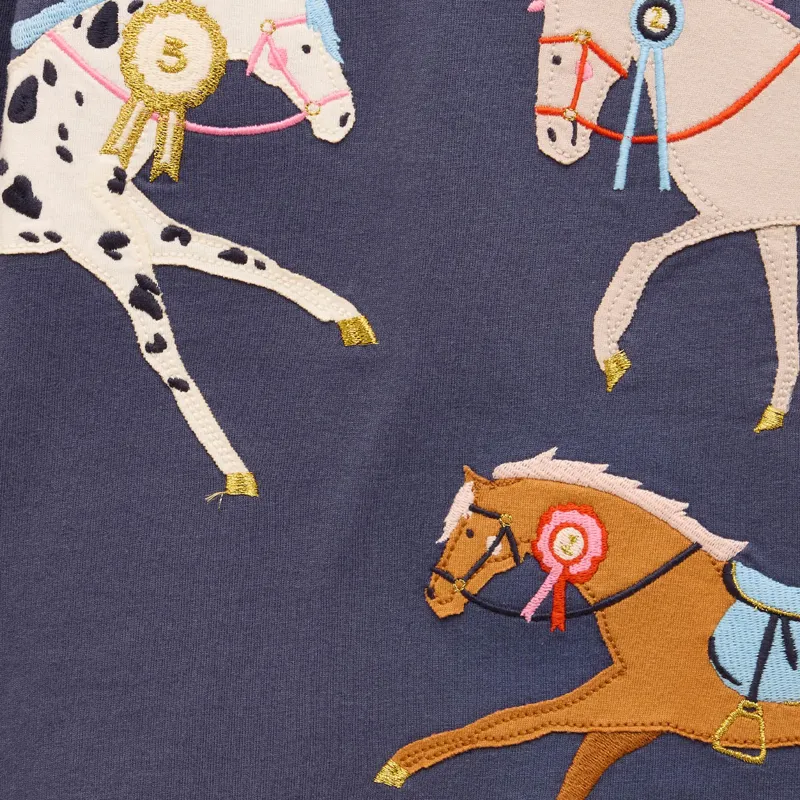 Joules Ava Junior Girls Long Sleeve Top - Navy-3