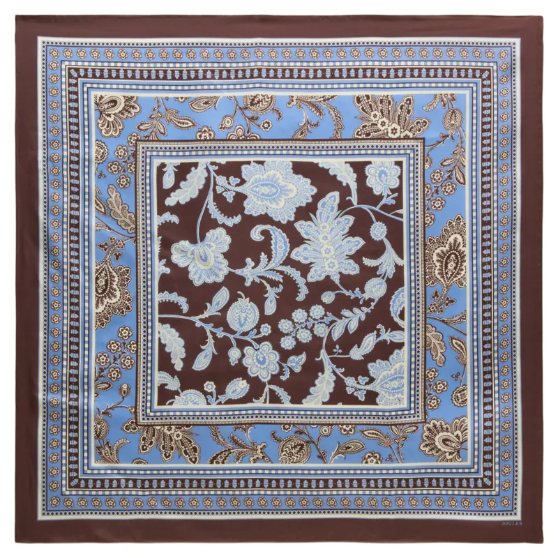 Joules Bloomfield Womens Scarf - Blue/Brown Floral-2