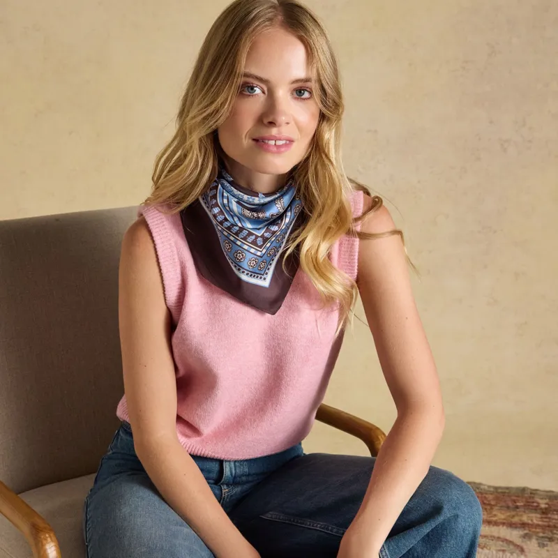 Joules Bloomfield Womens Scarf - Blue/Brown Floral-1