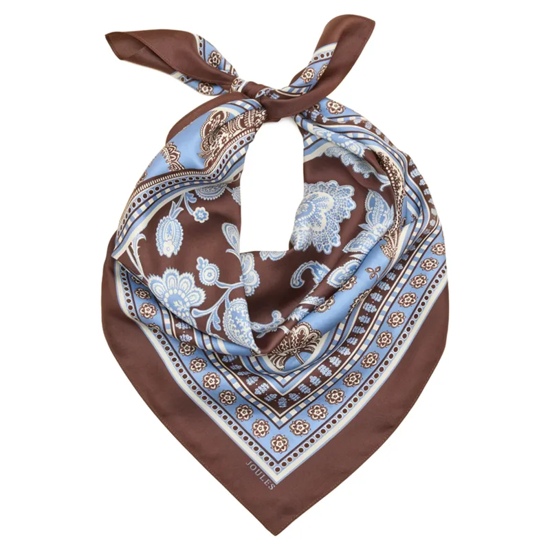 Joules Bloomfield Womens Scarf - Blue/Brown Floral