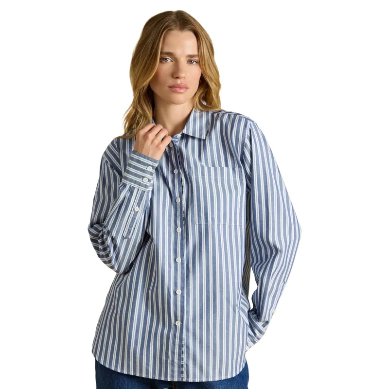 Joules Oxford Boyfriend Fit Shirt - Blue Stripe