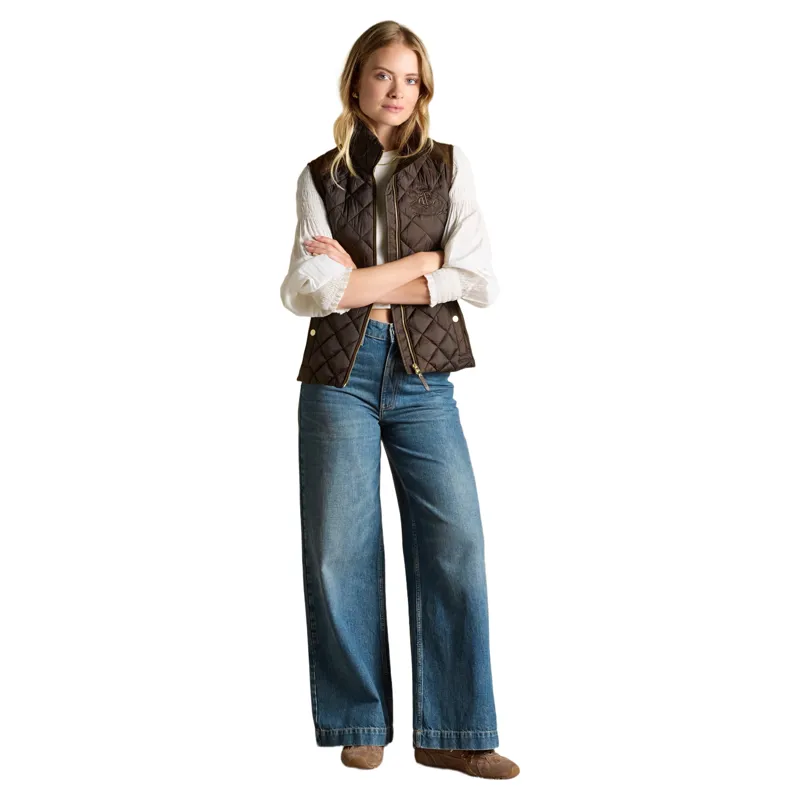 Joules Braemar Womens Luxe Quilted Gilet - Chocolate Brown-6