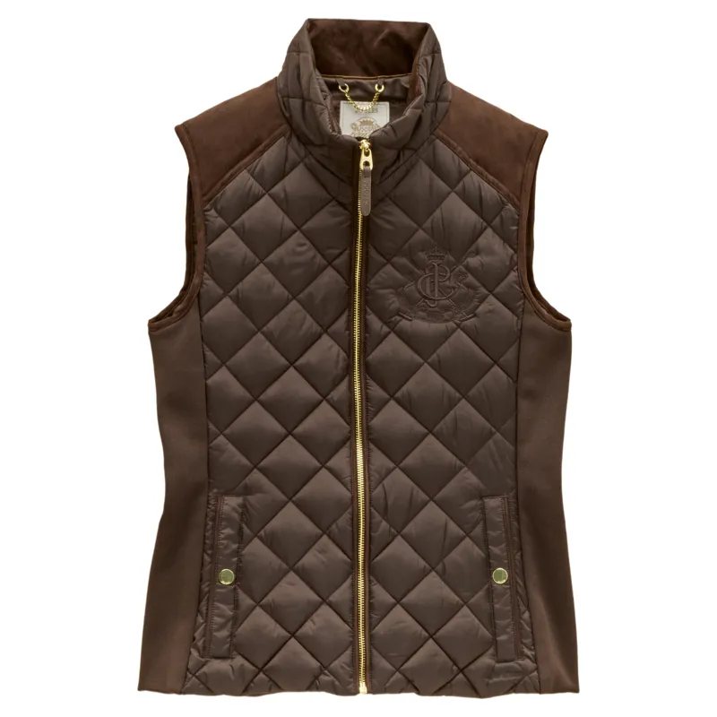 Joules Braemar Womens Luxe Quilted Gilet - Chocolate Brown-3