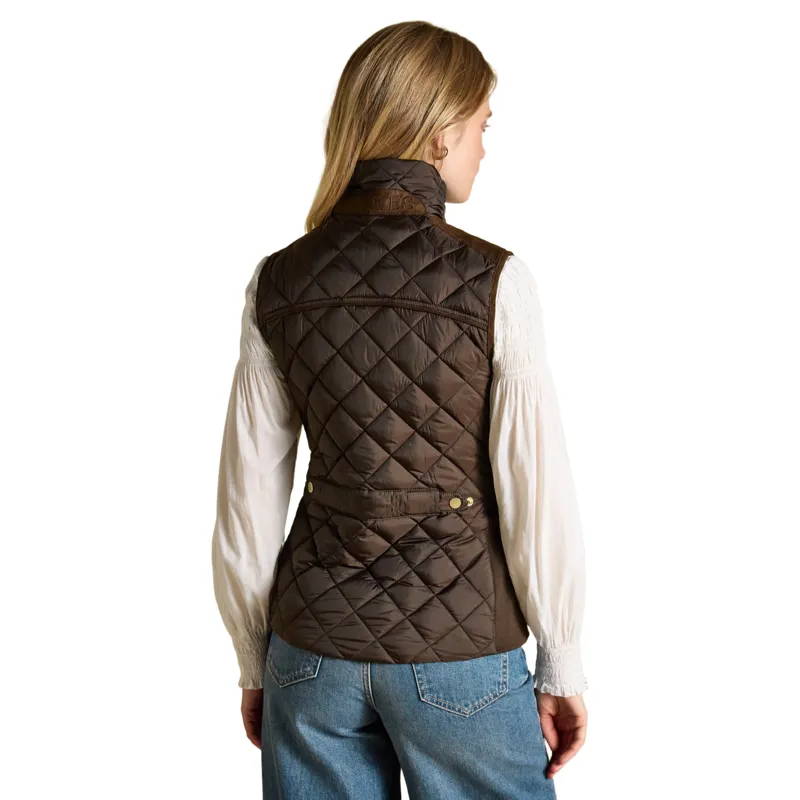 Joules Braemar Womens Luxe Quilted Gilet - Chocolate Brown-1