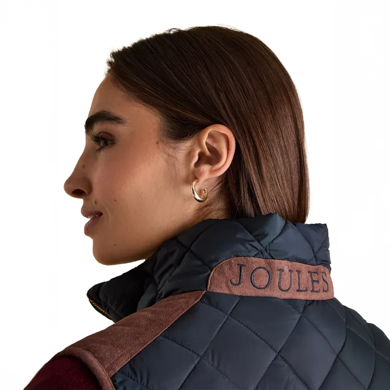 Joules Braemar Womens Luxe Quilted Gilet - Navy-5