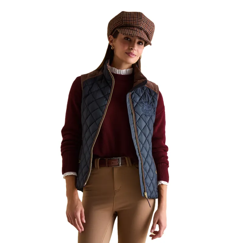 Joules Braemar Womens Luxe Quilted Gilet - Navy-7