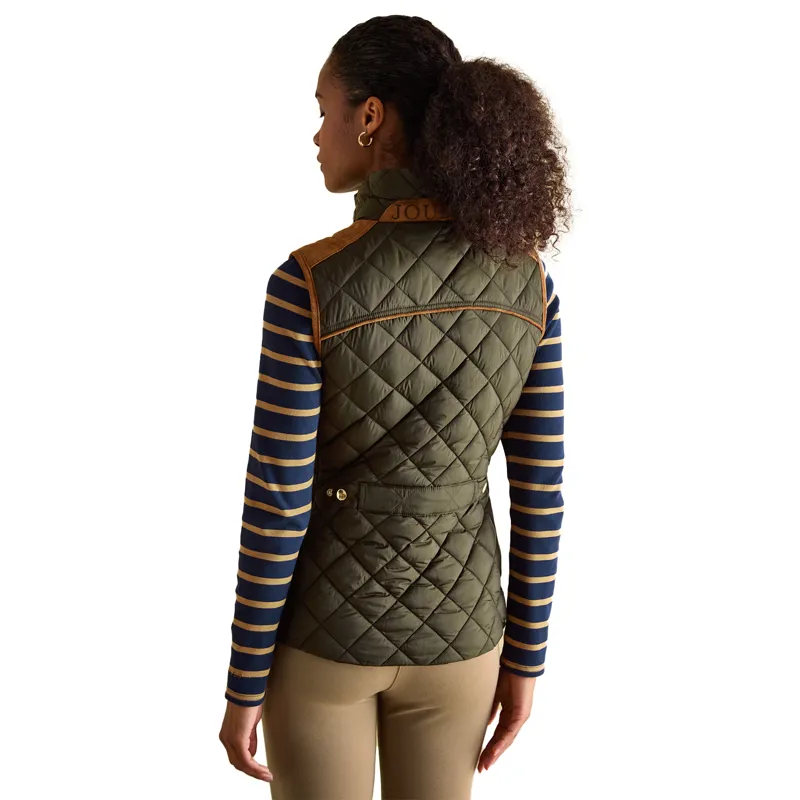 Joules Braemar Womens Luxe Quilted Gilet - Khaki-5