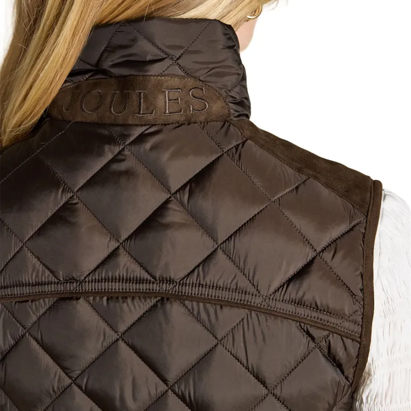 Joules Braemar Womens Luxe Quilted Gilet - Chocolate Brown-5