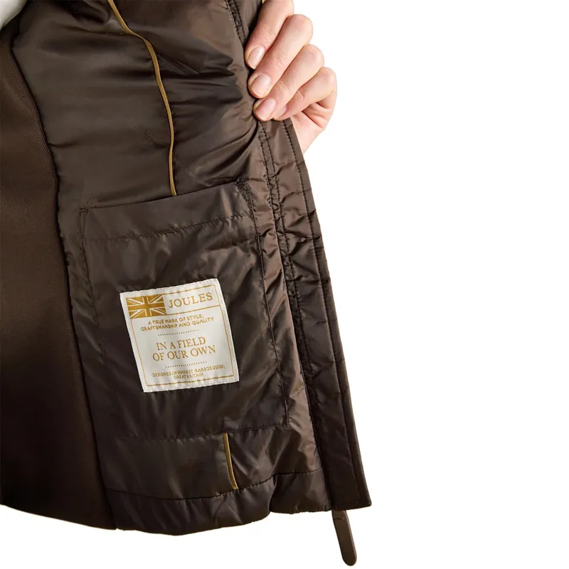 Joules Braemar Womens Luxe Quilted Gilet - Chocolate Brown-8