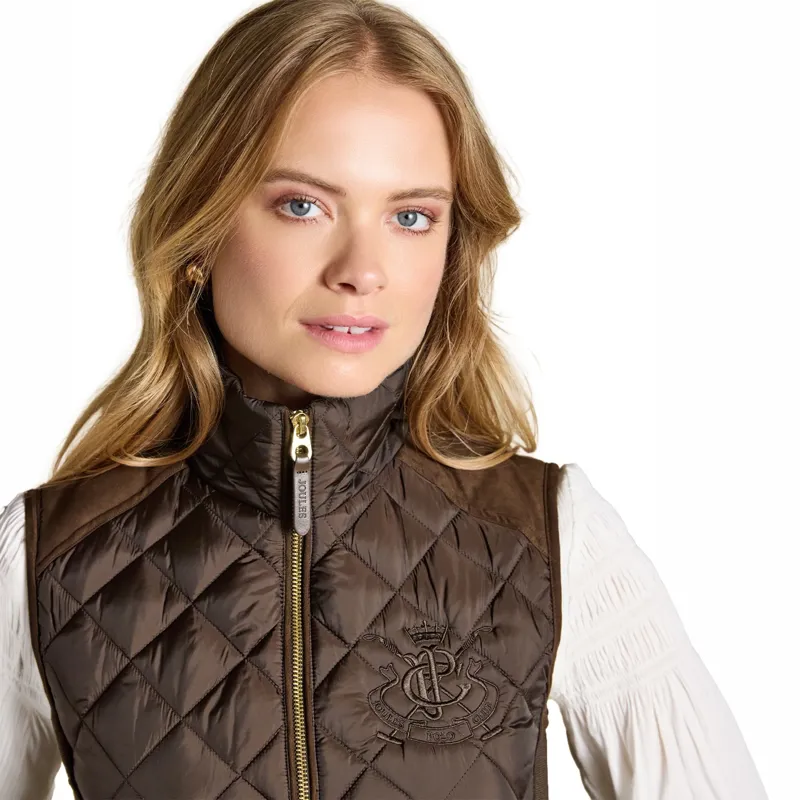 Joules Braemar Womens Luxe Quilted Gilet - Chocolate Brown-4