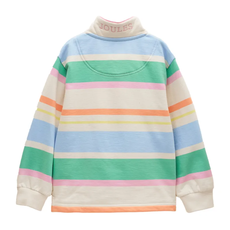 Joules Burnham Junior Girls Funnel Neck Sweatshirt - Multi Stripe-1