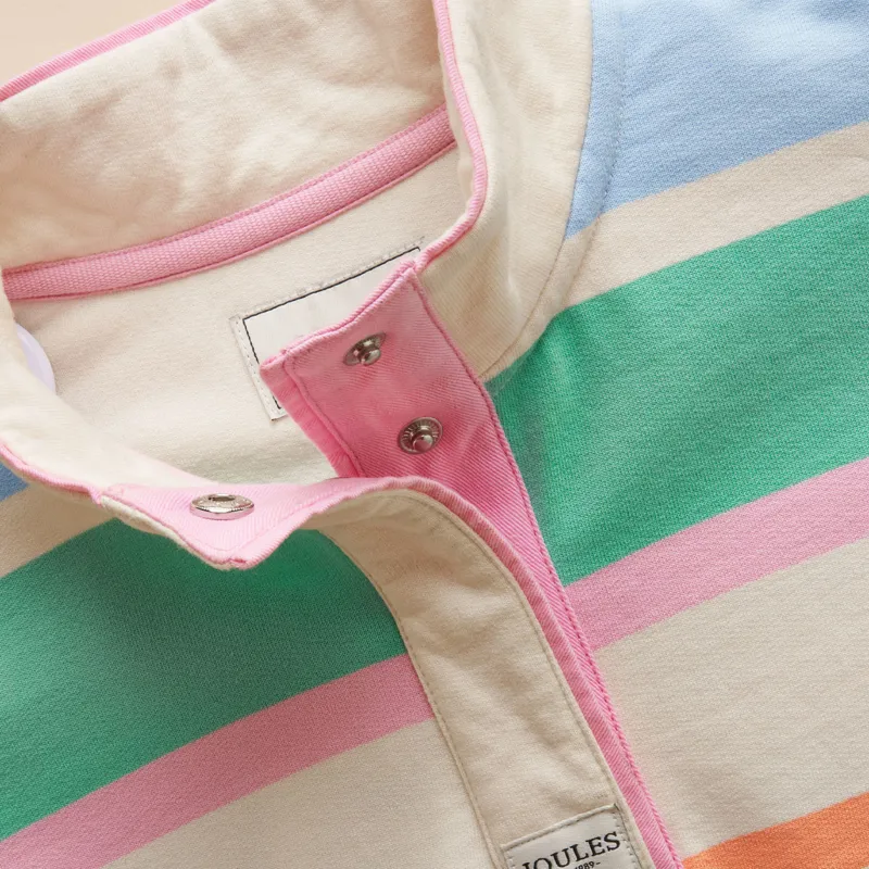 Joules Burnham Junior Girls Funnel Neck Sweatshirt - Multi Stripe-2