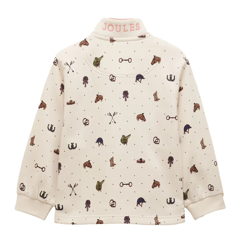 Joules Burnham Junior Girls Sweatshirt - Cream/Horses-1