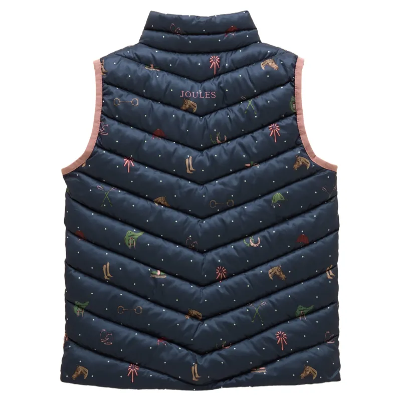 Joules Crofton Junior Girls Padded Gilet - Navy/Horse-1
