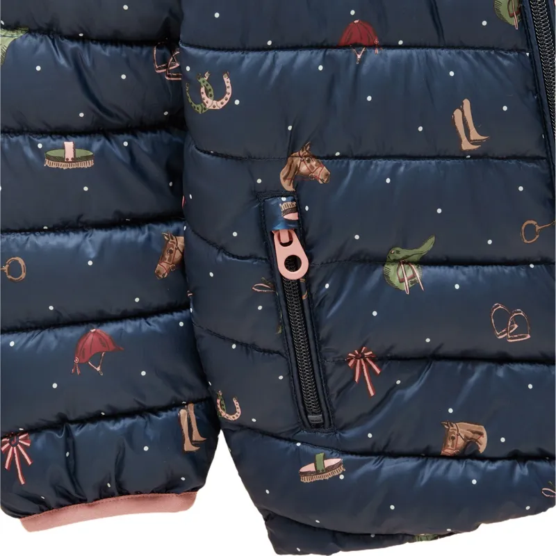 Joules Cairn Junior Showerproof Padded Coat - Navy Horse-3