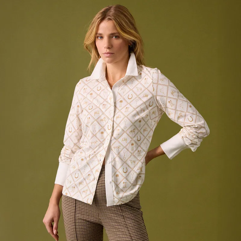 Joules Charlotte Womens Printed Jersey Shirt - Horse Icons