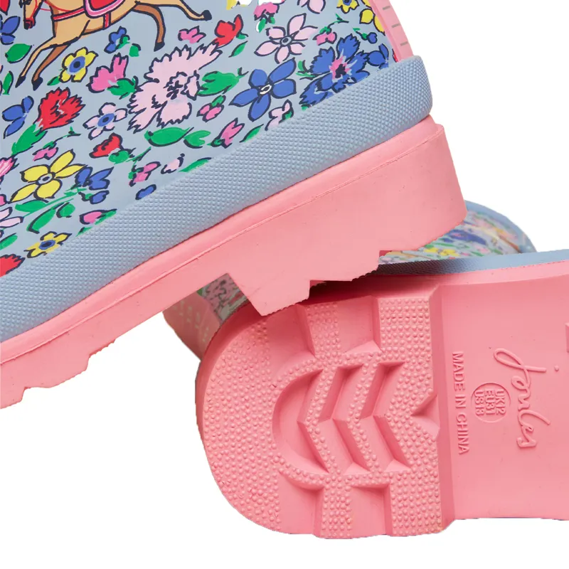 Joules Printed Junior Wellies - Blue Horse-4