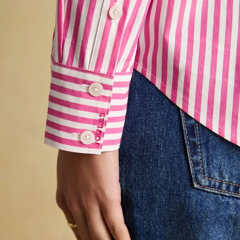Joules Poplin Womens Classic Fit Shirt - Pink-5